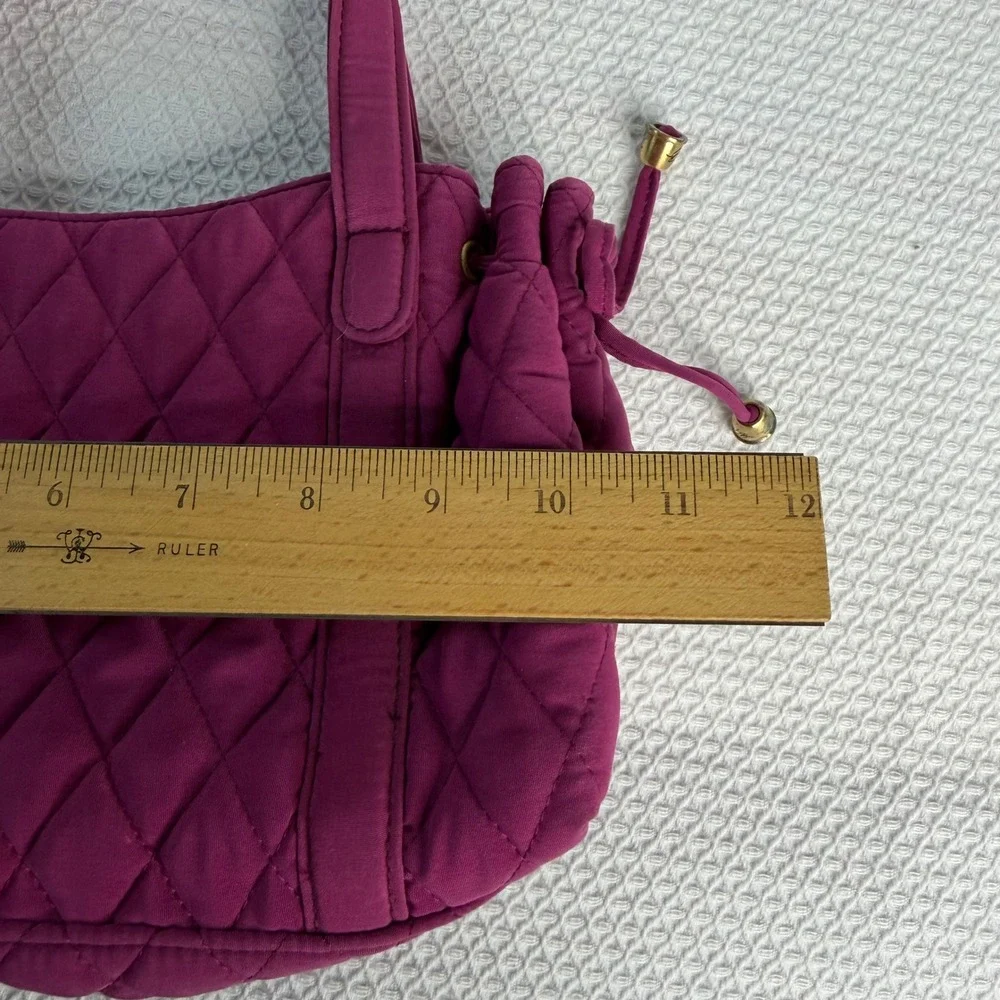 Vera Bradley Plum Purple Quilted Microfiber Handbag Satchel Tote Gold Hardware